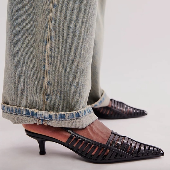 Jeffrey Campbell Uncaged Slingback Black Kitten Heel - Picture 3 of 5